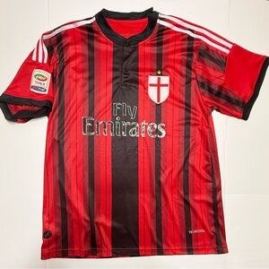 Motion AC Milan Red & Black Soccer Jersey Fly‎ Emirates 0207 A2